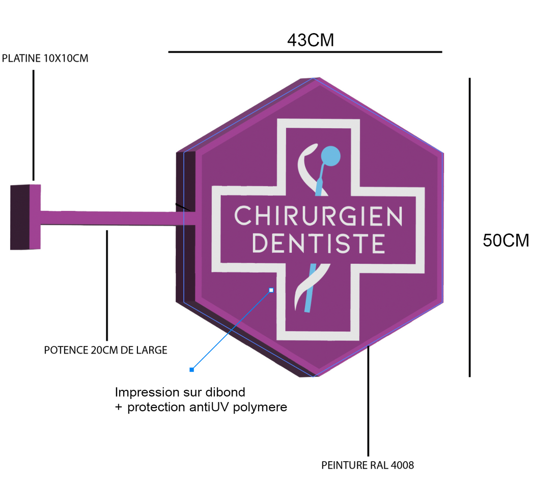 Enseigne drapeau chirurgiens dentistes 