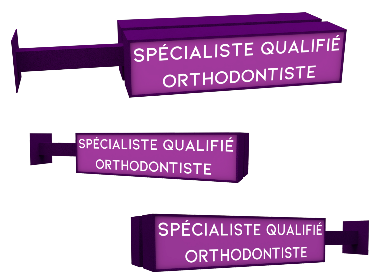 KIT COMPLET - Enseigne pour Spécialiste qualifié orthodontiste à Leds - DENTAL SIGN 