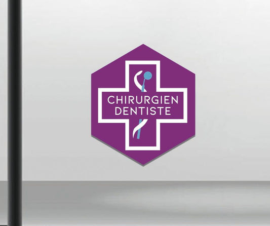 Adhésifs Chirurgiens-Dentistes en vitrophanie (pose intérieure)  (Lot de 2) - DENTAL SIGN 